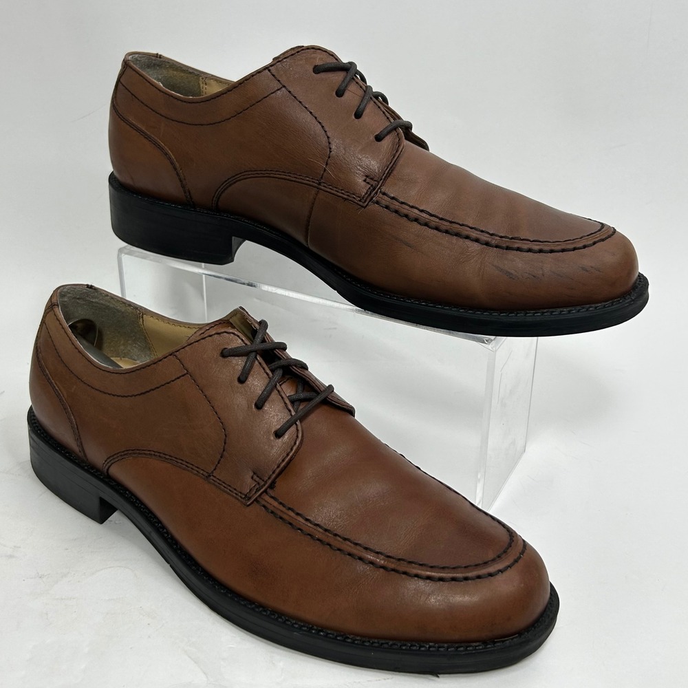 GH Bass Sheldon Mens 9M Brown Leather Oxford Lace Up Dress Shoes 2417-261